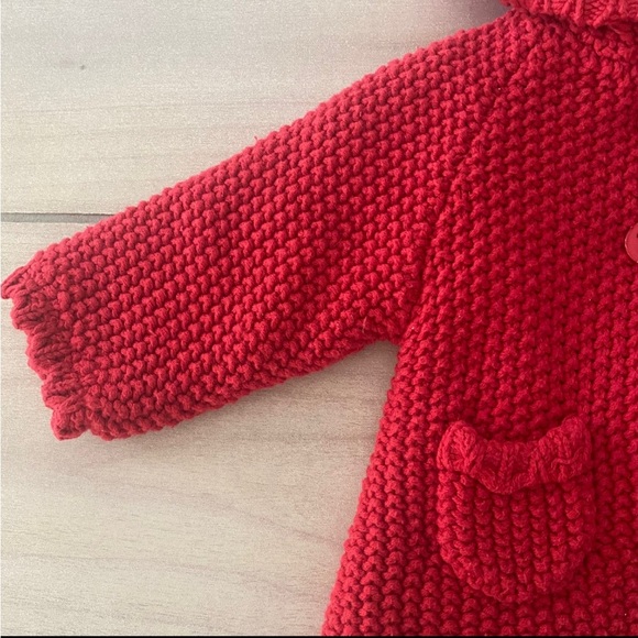 Mayoral Red Knit Hooded Sweater Jacket - Picture 2 of 5